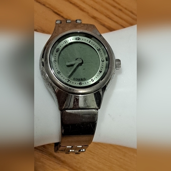 Vintage Fossil JR7859 Silver & Forest Green Analog/Digital Casual Watch Jewelry main image 4